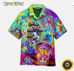 Arte Psicodélico Seta Mágica Trippy 3D CAMISA HAWAIANA REGALO HALLOWEEN MEJOR PRECIO - Imagen 1 de 3