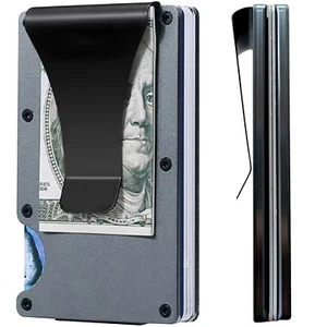 Men Metal Wallet Smart Aluminum RFID Blocking Credit Card Holder Money Clip - Picture 1 of 98