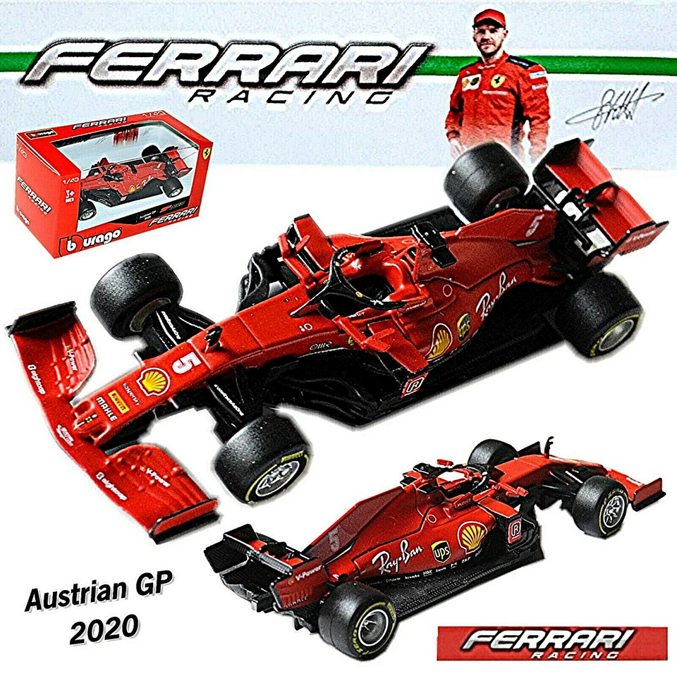 Ferrari SF1000 #5 S.Vettel Austria Gp 2020 Austria Mattrot Rosso 1.43 Bburago - Immagine 1 di 4
