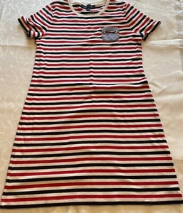 Tommy Hilfiger Red White Blue Striped Maxi Dress Women's Size Medium Read Descr - Picture 1 of 5