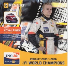 Heikki Kovalainen ING Renault R27 Formula 1 Promo Card F1.