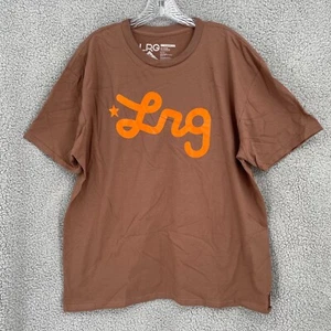 Camiseta Lifted Research Group Para Hombre XL Marrón Western Script Manga Corta NUEVA - Imagen 1 de 7