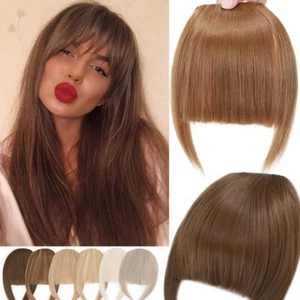 100% Natural Fringe Bangs Clip In Hair Extensions One Piece Real as Human Thick - Picture 1 of 73