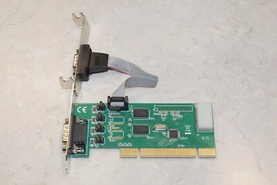 SYBA 2 Port DB9 RS-232 Serial Low Profile PCI Card SD-PCI15039 - Image 1 of 2