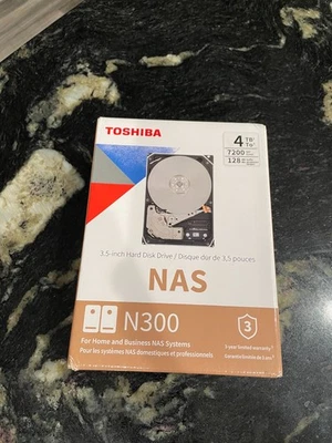 Toshiba NAS N300 Hard Drive 4 TB internal 3.5" SATA 128MB 7.2K HDWQ140XZSTA - Image 1 of 4