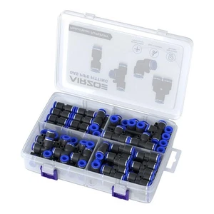 80 PCS 1/4 Inch OD Push to Connect Fittings,20 Straight Tubes+20 Splitters+20... - Picture 1 of 7