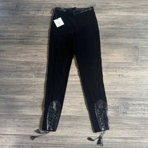 Pantalones de terciopelo para mujer Jean Paul Gaultier negros talla US 6 Italia 40 nuevos con etiquetas - Imagen 1 de 17