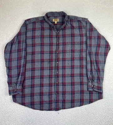 Foundry Supply Co Shirt Mens 3XLT Gray Red Plaid Flannel Long Sleeve - Image 1 of 4