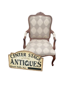 65459 ETHAN ALLEN Bergere Armchair Chair Louis XV - Image 1 of 4