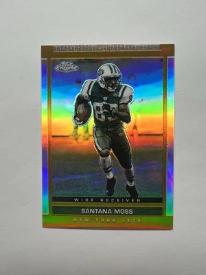 2003 Topps Chrome Draft Picks & Prospects Gold Refractor Santana Moss #98 Jets - Image 1 of 4