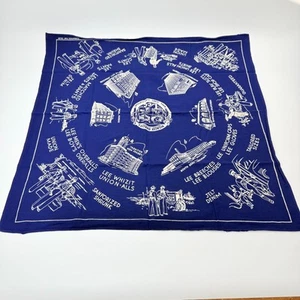 Fazzoletto Bandana Vintage Lee Union Made Pubblicità Illustrato Fabbrica Blu - Foto 1 di 19
