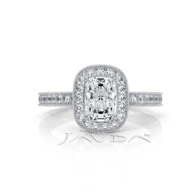 Milgrain Halo Pave Bezel Set Cushion Diamond Engagement Ring GIA G VS2 1Ctw - Image 1 of 4