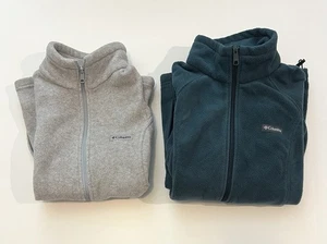 Lote de chaleco y chaqueta polar Columbia para mujer talla L cremallera completa verde gris - Imagen 1 de 19