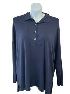 J Jill Pure Jill Damen dunkelblau Ruhe Fleece Kragen bequem kuschelig LESEN - Bild 1 von 6