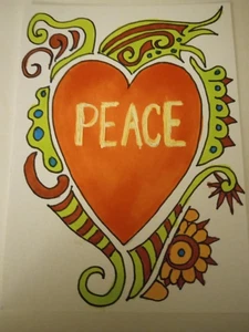 ACEO #1039 Heart #1039 - Original Contemporary Art 2.5"x3.5" Signed 2025 - Picture 1 of 1