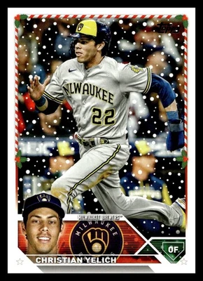 2023 Topps Holiday  #H164 Christian Yelich Milwaukee Brewers Baseball Card - Image 1 of 2