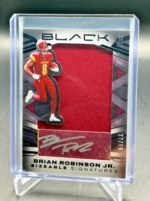 2022 Panini Black BRIAN ROBINSON JR RC Jersey Patch AUTO 32/99 Commanders - Image 1 of 2