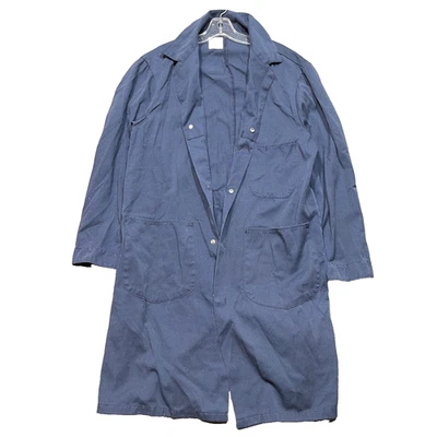 Vintage Chore Jacket Work Coat ToppMaster USA L Navy Utility Mechanic USA USED - Image 1 of 4