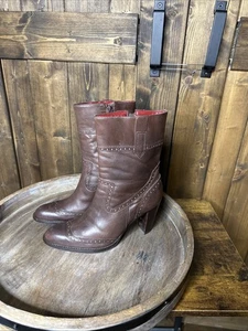 eddie bauer Woman’s Brown Lester Cowboy  Boot Ankle Zip  Size 8 - Picture 1 of 20