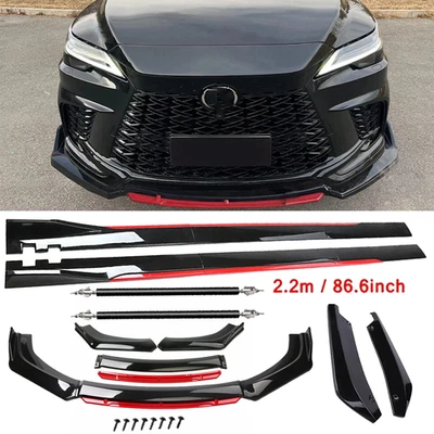For Lexus IS300 IS350 Front Bumper Lip Spoiler Splitter Side Skirt Glossy Black - Image 1 of 4