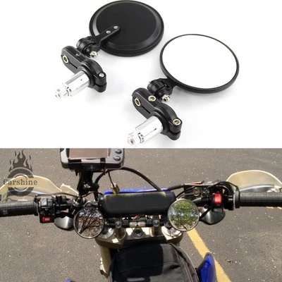 For Suzuki DRZ400 DRZ 400SM Motorcycle 7/8" Round Bar End Side Mirrors - Image 1 of 4