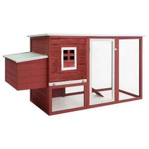 Chicken Coop Red and white Pine wood, Plywood, Iron wire Large - Picture 1 of 8