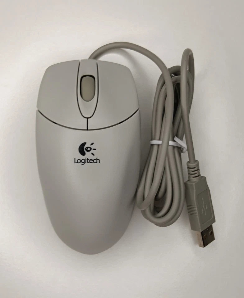 First Logitech Maus M-UB48 – Retro Kugelmaus Jahr 2000 – Vintage-PCs - Bild 1 von 2