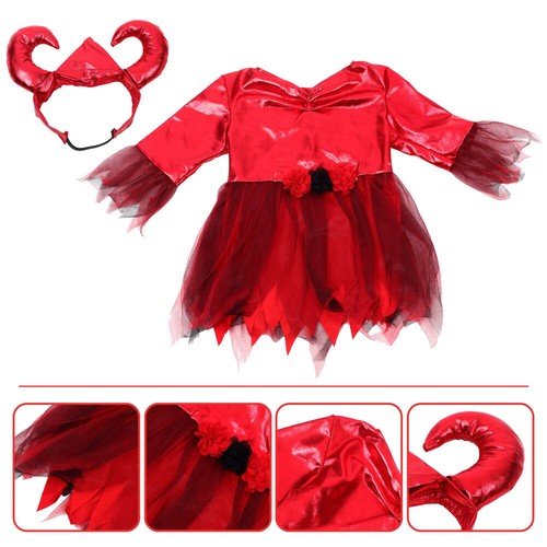VETEMENTS Vestito Piccolo Diavolo Costume Cosplay Halloween Bambina Vestiti Bambino