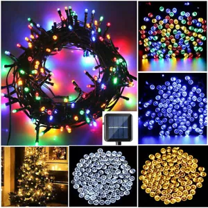 Solar Fairy String Lights 100/200/500 LED Outdoor Garden Christmas Party Decor - Picture 1 of 20