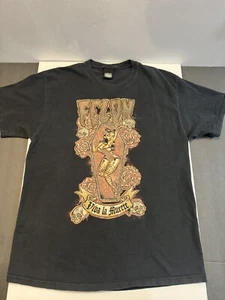 Vintage Felon Pinup Girl Shirt Adult Medium Black Viva la Muerre - Picture 1 of 8