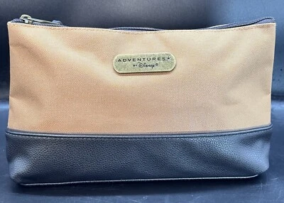 Adventures by Disney Collection Lona Marrón Viaje Cremallera Bolsa Maquillaje Forrado Bolso Foto 1 de 4