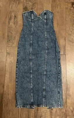 NWT Lioness Denim Smokeshow Strapless Dress Sz S $90 Retail. - Image 1 of 4