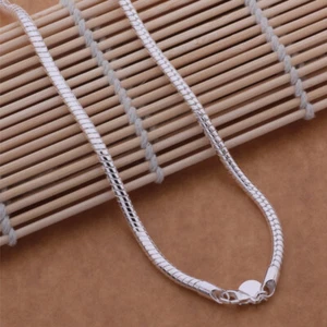 18" Mens Womens 925 Sterling Silver 3mm Wide Smooth Snake Chain Necklace #N230 - Picture 1 of 8