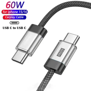 60W Type C USB C to USB C Cable Fast Charging Data Cord for iPhone 16 15 Pro Max - Photo 1 sur 15