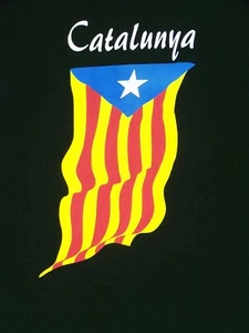 Catalunya Barcelona Tee Shirt Adult Large Black Short Sleeve Cotton Graphic Mens - Picture 1 of 7
