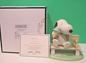 LENOX Peanuts HAPPINESS IS ICE CREAM with SNOOPY & WOODSTOCK NEW in BOX With COA - Picture 1 of 9