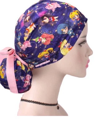 Sailor Moon scrub cap,  Anime Surgeon scrub cap, Japanese Hero nurse cap - Image 1 of 2
