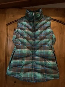 Patagonia blau karierte gefütterte Weste, Größe M - Bild 1 von 9