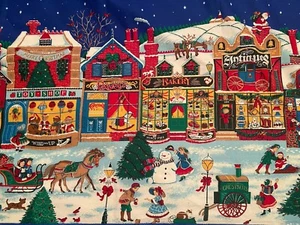 Tela Sharon Kessler Concord Victorian Christmas Village 5’ 9-1/4” x 4’ 3-1/4” - Imagen 1 de 24