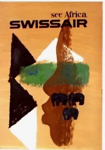 Original vintage poster SWISSAIR AFRICA ORIGINAL PAINT c.1950 - Picture 1 of 1