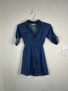 Speed Limit Girl’s Size 10 Chambray Shirt Dress Denim Roll Tab Casual School - Picture 1 of 8