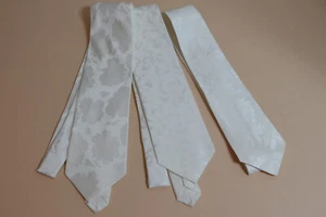 3 Stück Seiden-Jacquard Krawatten, 100 % Seide weiß, 9 cm x 150 cm - Bild 1 von 8