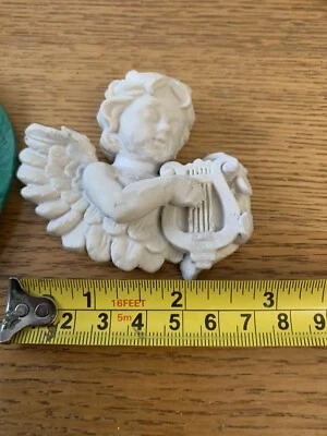 "MOLDE DE GOMA de silicona ángel/hada/querubín tocando arpa (YKM-S3042) ancho: 3""" Foto 1 de 3