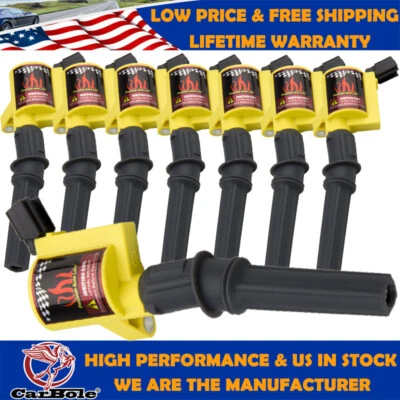 Paquete de 8 bobinas de encendido para Lincoln Town Car 1998 1999 2000 2001-2009 4,6 L V8 DG508 Foto 1 de 4