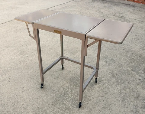 Vintage Tiffany Metal Typewriter Stand Drop Leaf Table Mid Century Industrial Cover