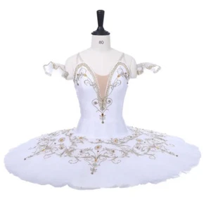 Professional Ballet Tutu Royal Costume White Gold Aurora Paquita Raymon XS Small - Picture 1 of 5