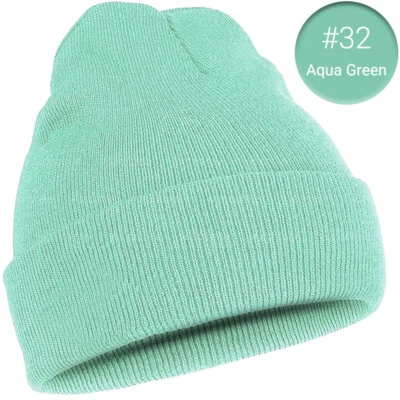 Beanie Hat Cap Plain Knit Ski Skully Cuff Winter Warm Slouchy Men Women Solid CF - Image 1 of 4