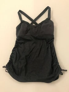 Lululemon Activewear Top Adjustable Cinched Pull Cord Sides CrossBack w Bra - Picture 1 of 10