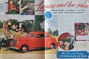 Anuncio de automóvil Studebaker Commander-Candy Apple Red-Fam Life vintage 1938 - Imagen 1 de 1