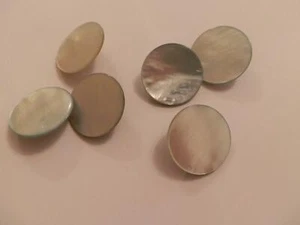 Pale Blue Mother of Pearl Vintage Buttons-Set of 6 - Picture 1 of 1
